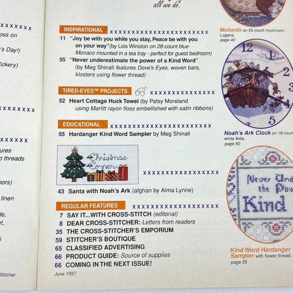 The Cross Stitcher Magazine June 1997 Large Print Charts Vintage Vol 14 No 2 - Picture 8 of 13